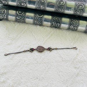 The Vintage Women Silver 925 Bracelet with Ruby Stone Bracelet